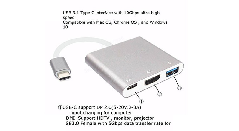 مبدل USB-C به USB-C/HDMI/USB مدل S-1304 مبدل USB-C به USB-C/HDMI/USB مدل S-1304