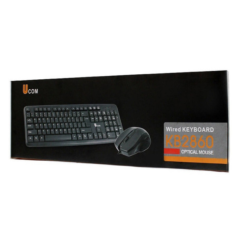 کیبورد و ماوس یوکام مدل 2860، سوئیچ ممبران، Full-size کیبورد و ماوس یوکام مدل 2860، سوئیچ ممبران، Full-size