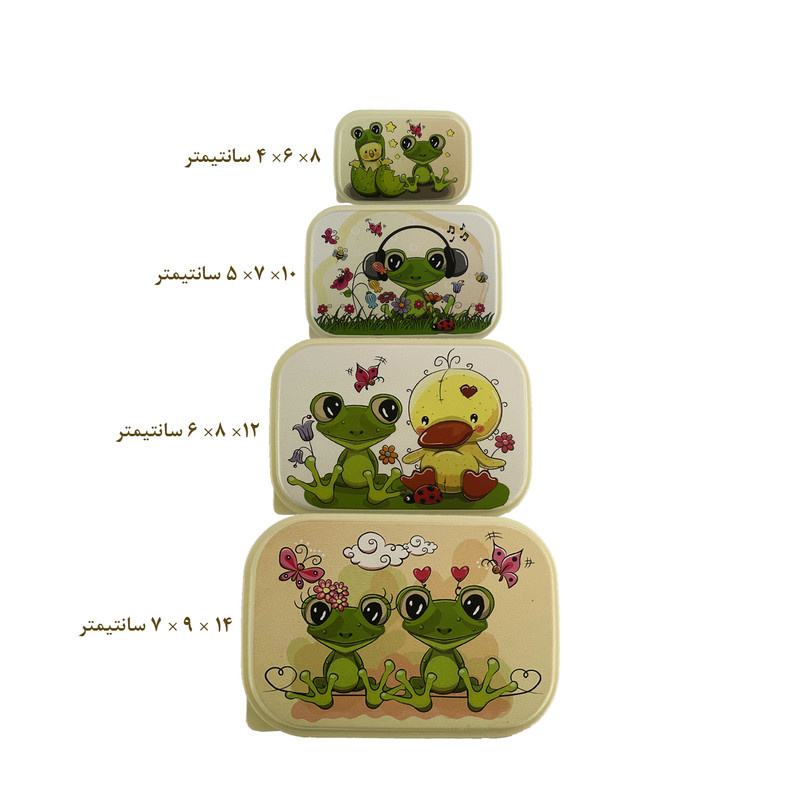 ظرف نگهدارنده کودک مدل قورباغه pkh بسته 4 عددی ظرف نگهدارنده کودک مدل قورباغه pkh بسته 4 عددی