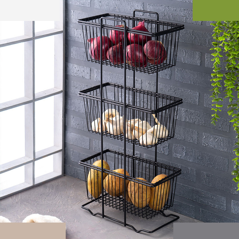 سبد سیب زمینی و پیاز مانیا مدل سه طبقه مستطیلی 109331 سبد سیب زمینی و پیاز مانیا مدل سه طبقه مستطیلی 109331