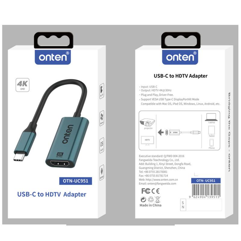 مبدل تبدیل USB-C به HDMI 4K اونتن مدل UC951 مبدل تبدیل USB-C به HDMI 4K اونتن مدل UC951