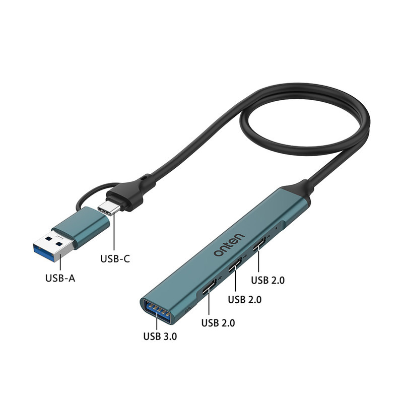هاب 4 پورت USB A 3.0 و USB-C اونتن مدل OTN-UCA9703 هاب 4 پورت USB A 3.0 و USB-C اونتن مدل OTN-UCA9703