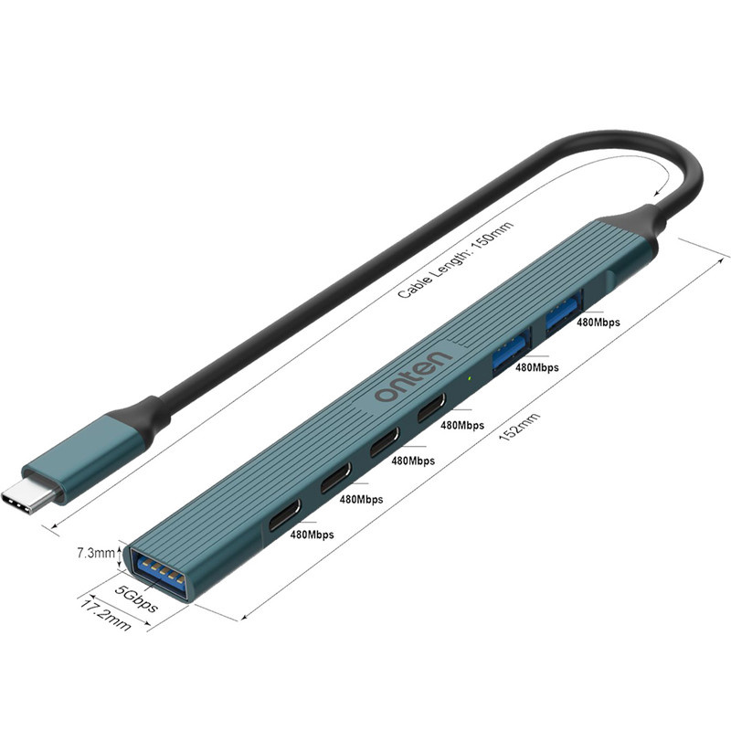 هاب 7 پورت USB-C اونتن مدل UC972C هاب 7 پورت USB-C اونتن مدل UC972C