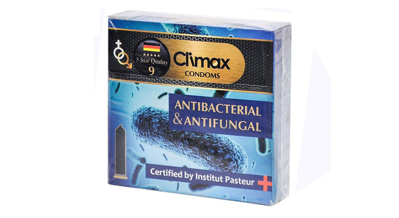 کاندوم کلایمکس مدل ANTIBACTRIAL & ANTIFUNGAL بسته 3 عددی کاندوم کلایمکس مدل ANTIBACTRIAL & ANTIFUNGAL بسته 3 عددی