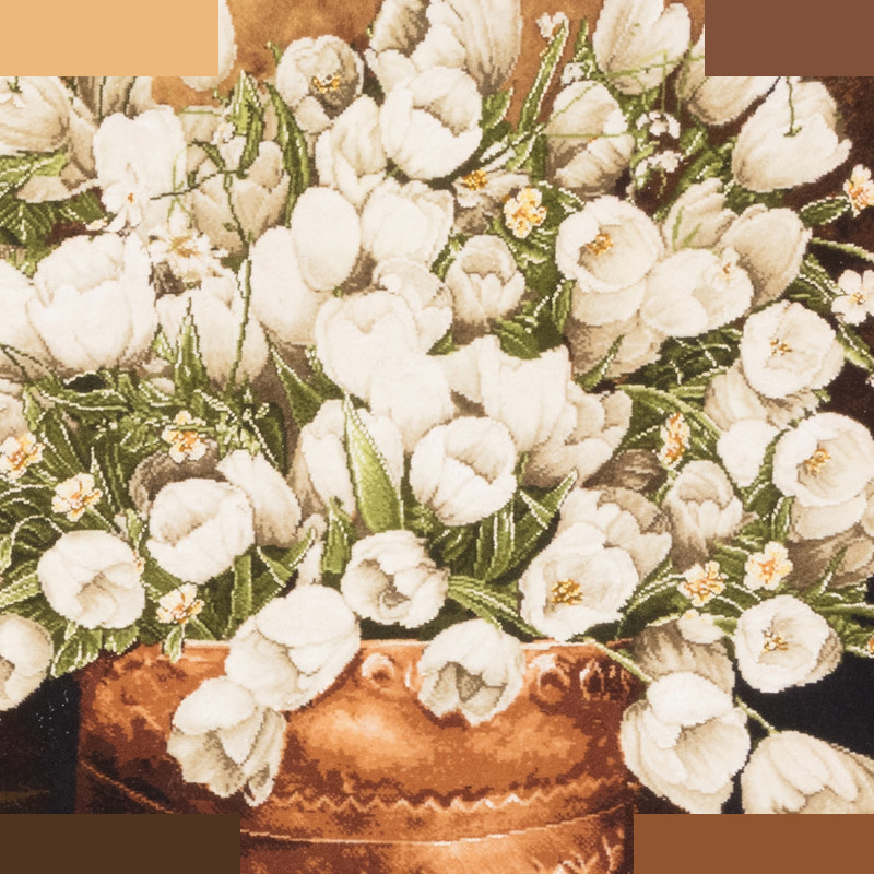 تابلو فرش دست بافت سی پرشیا مدل گل لاله در گلدان مسی کد 903662 تابلو فرش دست بافت سی پرشیا مدل گل لاله در گلدان مسی کد 903662