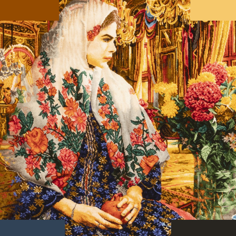 تابلو فرش دست بافت سی پرشیا مدل دختر قاجار کد 903081 تابلو فرش دست بافت سی پرشیا مدل دختر قاجار کد 903081