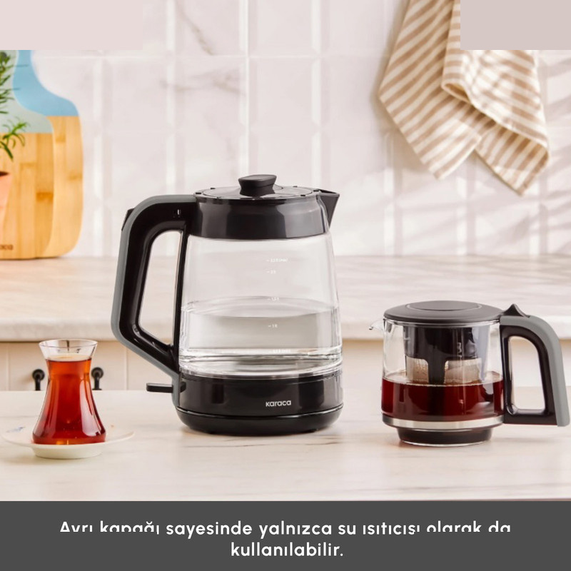چای ساز روی هم کاراجا مدل Glass Tea XL