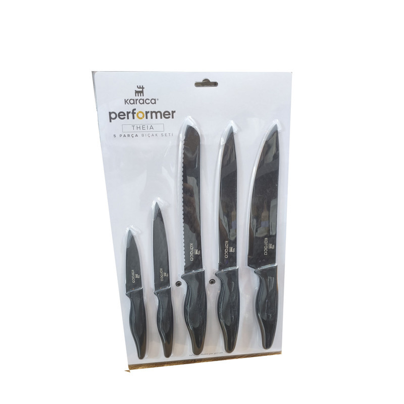 سرویس چاقو آشپزخانه 5 پارچه کاراجا مدل Theia Black سرویس چاقو آشپزخانه 5 پارچه کاراجا مدل Theia Black