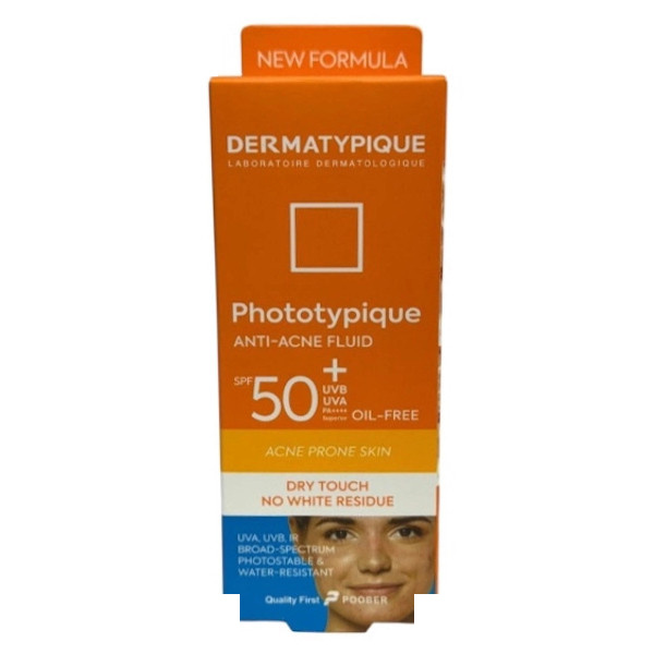 فلوئید ضد آفتاب بدون رنگ درماتیپیک مدل anti acne محافظ UVAUVB مناسب برای پوست چرب حجم 40 میلی لیتر فلوئید ضد آفتاب بدون رنگ درماتیپیک مدل anti acne محافظ UVAUVB مناسب برای پوست چرب حجم 40 میلی لیتر