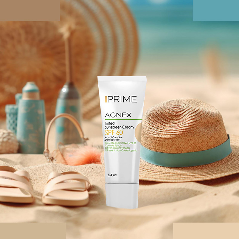 کرم ضدآفتاب رنگی پرایم مدل Acnex SPF60 مناسب پوست های چرب حجم 40 میلیلیتر