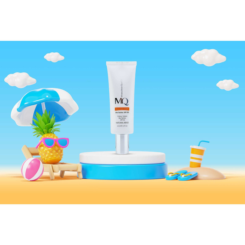 کرم ضدآفتاب رنگی ام کیو SPF50 مدل NATURAL BEIGE BIO TACHES مناسب انواع پوست حجم 55 میلیلیتر کرم ضدآفتاب رنگی ام کیو SPF50 مدل NATURAL BEIGE BIO TACHES مناسب انواع پوست حجم 55 میلیلیتر