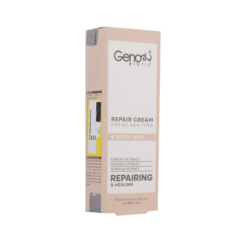 کرم ترمیم کننده ژنوبایوتیک مدل Repo-Gen حجم 30 میلی لیتر کرم ترمیم کننده ژنوبایوتیک مدل Repo-Gen حجم 30 میلی لیتر