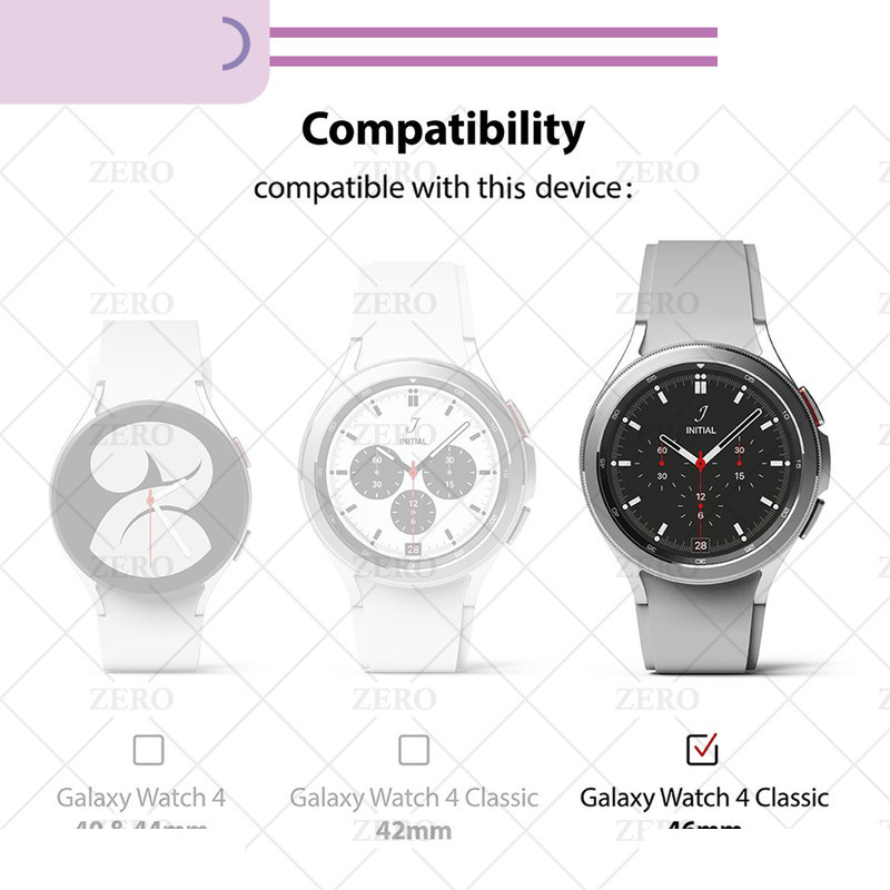 کاور زیرو مدل PC-Bump-ZR مناسب برای ساعت هوشمند سامسونگ Galaxy Watch 4 Classic 46mm به همراه محافظ صفحه نمایش
