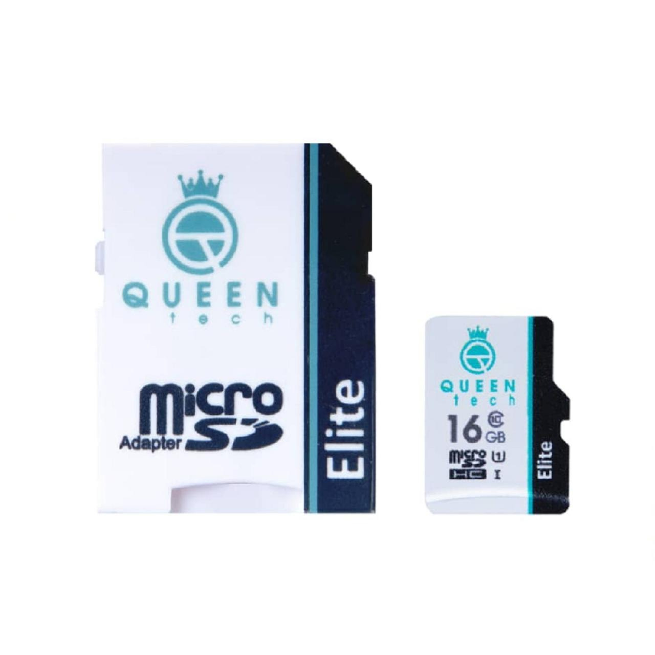 کارت حافظه microSDHC کویین تک (Queen Tech) مدل Elite 433X کلاس 10 استاندارد UHS-I U1 ظرفیت16گیگابایت به همراه آداپتور SD کارت حافظه microSDHC کویین تک (Queen Tech) مدل Elite 433X کلاس 10 استاندارد UHS-I U1 ظرفیت16گیگابایت به همراه آداپتور SD