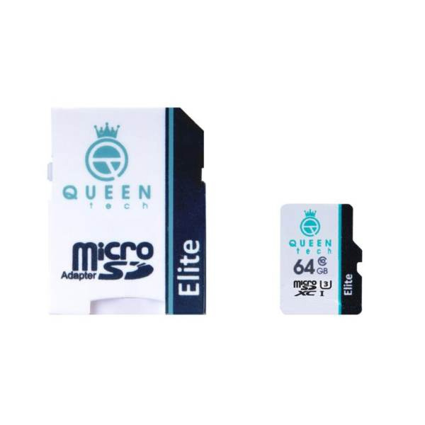 کارت حافظه microSDXCC کویین تک (Queen Tech) مدل Elite 433Xکلاس 10 استاندارد UHS-I U3 ظرفیت64گیگابایت به همراه آداپتور SD کارت حافظه microSDXCC کویین تک (Queen Tech) مدل Elite 433Xکلاس 10 استاندارد UHS-I U3 ظرفیت64گیگابایت به همراه آداپتور SD