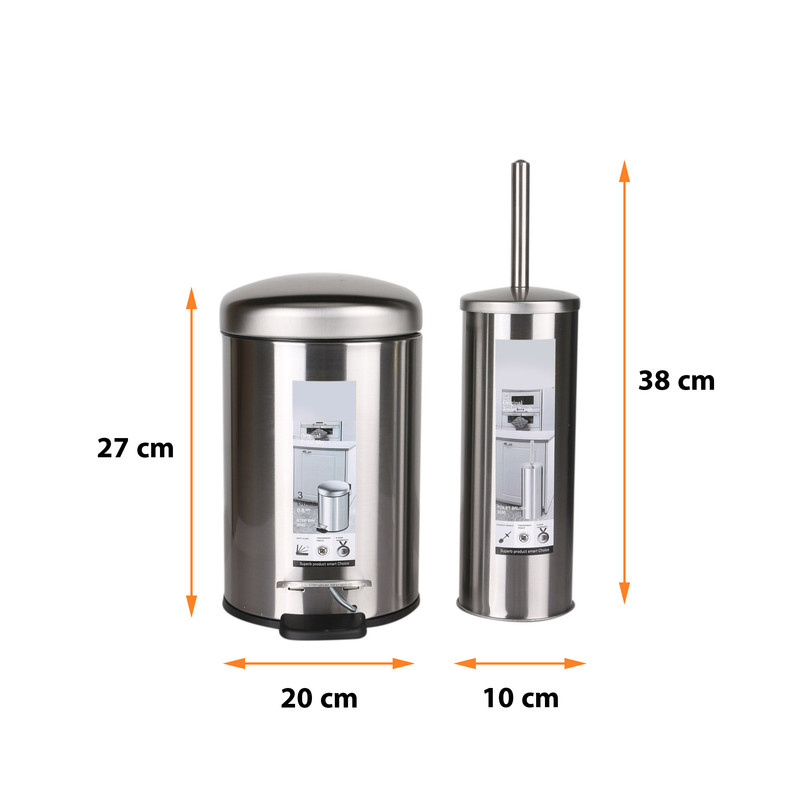 ست سطل زباله و فرچه دلفین مدل Pry-33-C ست سطل زباله و فرچه دلفین مدل Pry-33-C
