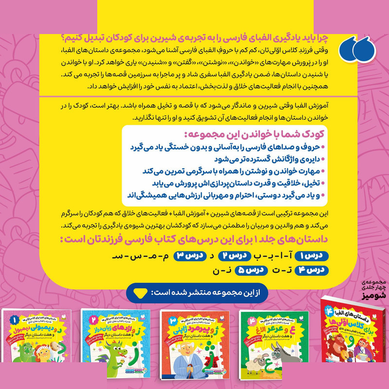 کتاب داستانهای الفبا برای کلاس اولیها اثر ناصر نادری نشر ذکر جلد 1 کتاب داستانهای الفبا برای کلاس اولیها اثر ناصر نادری نشر ذکر جلد 1