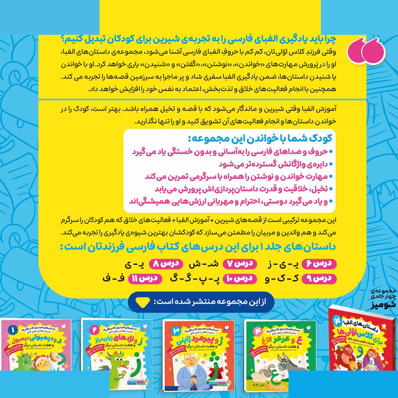 کتاب داستانهای الفبا برای کلاس اولیها اثر ناصر نادری نشر ذکر جلد 2 کتاب داستانهای الفبا برای کلاس اولیها اثر ناصر نادری نشر ذکر جلد 2