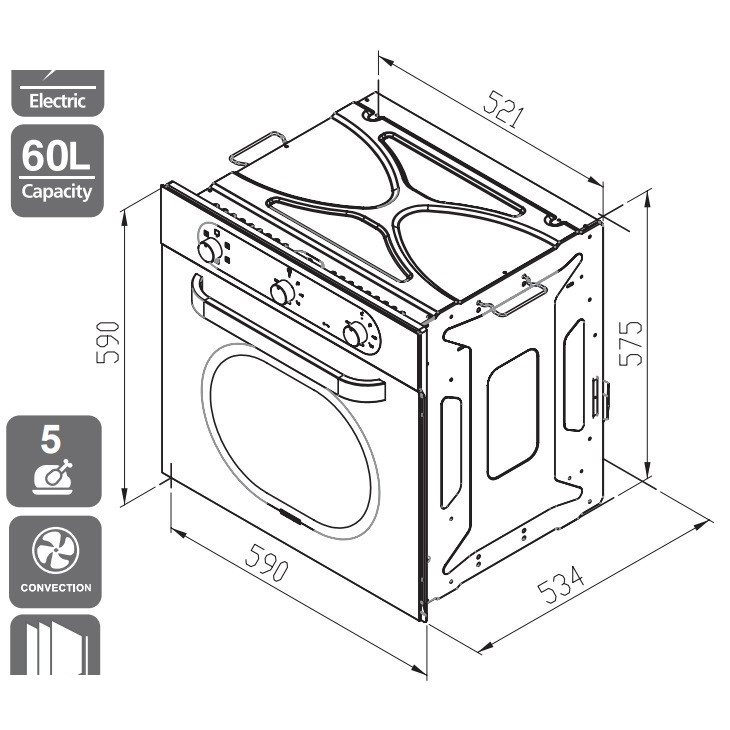 فر برقی 60 لیتری استیل البرز مدل FE-52 فر برقی 60 لیتری استیل البرز مدل FE-52