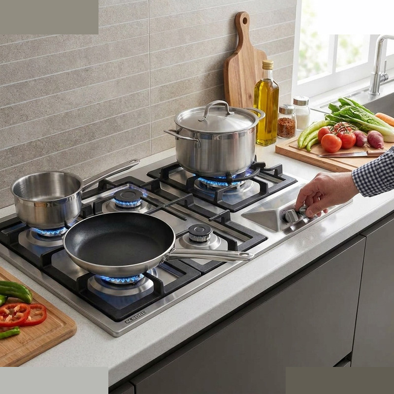 اجاق گاز صفحه ای پنج شعله استیل البرز مدل S-5959i اجاق گاز صفحه ای پنج شعله استیل البرز مدل S-5959i