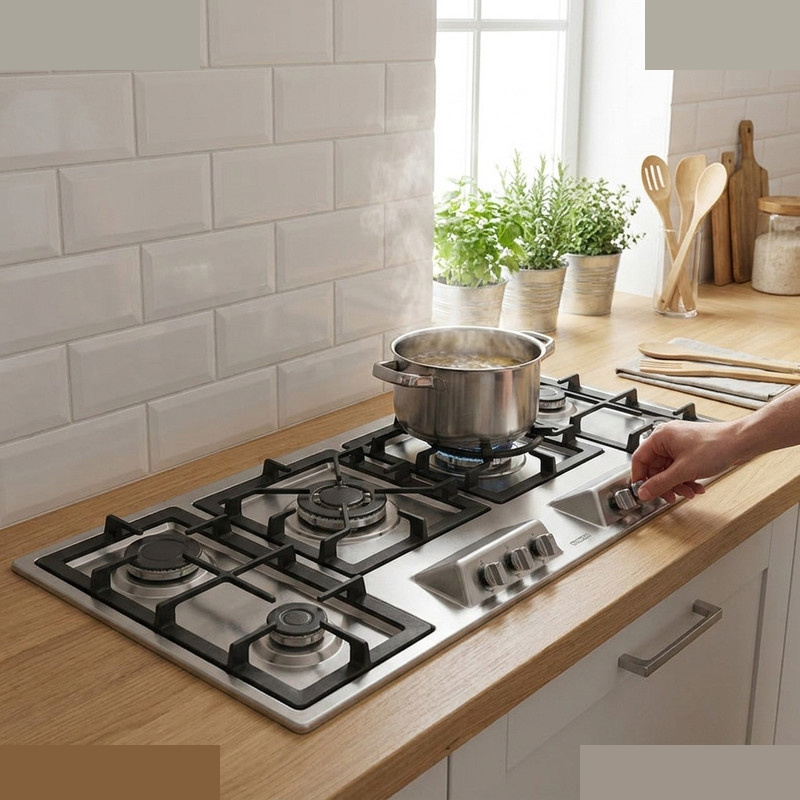 اجاق گاز صفحه ای شش شعله استیل البرز مدل S-6125 اجاق گاز صفحه ای شش شعله استیل البرز مدل S-6125