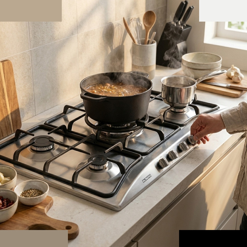 اجاق گاز صفحه ای پنج شعله استیل البرز مدل S5956 اجاق گاز صفحه ای پنج شعله استیل البرز مدل S5956