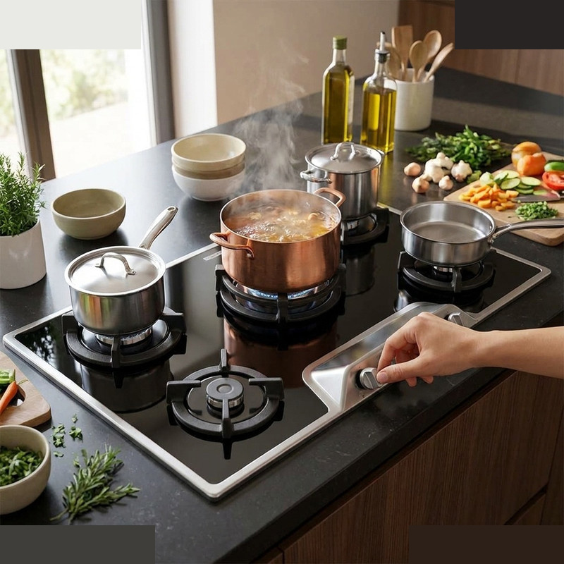 اجاق گاز صفحه ای پنج شعله استیل البرز مدل G-5951S اجاق گاز صفحه ای پنج شعله استیل البرز مدل G-5951S