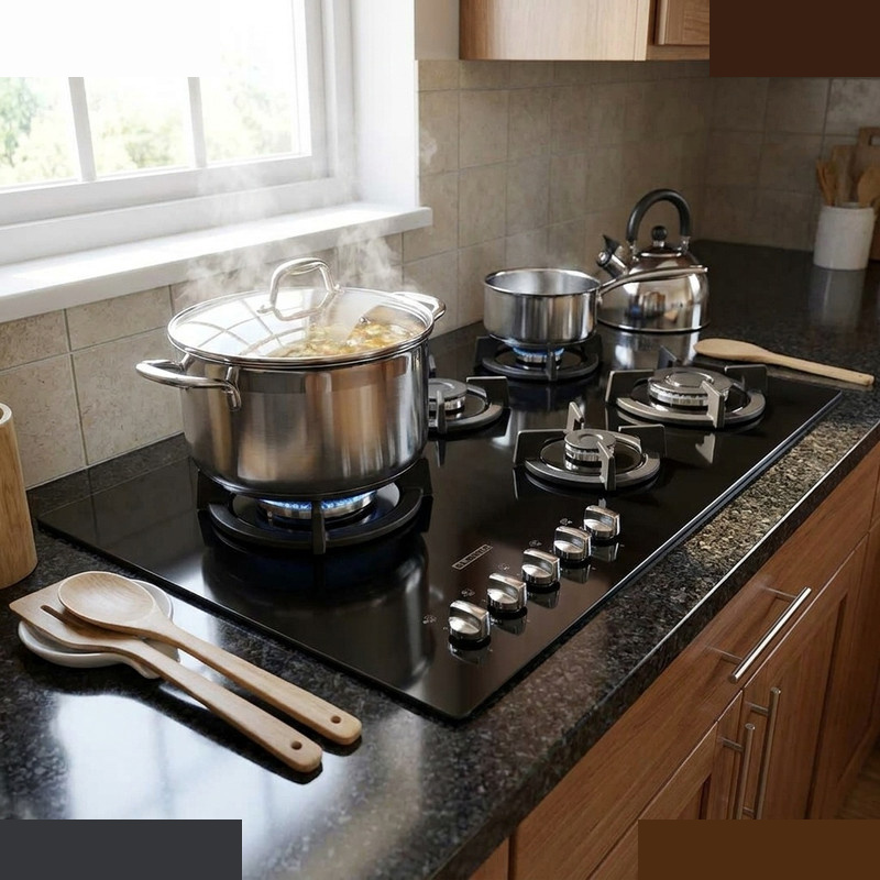 اجاق گاز صفحه ای پنج شعله استیل البرز مدل G-5957i اجاق گاز صفحه ای پنج شعله استیل البرز مدل G-5957i