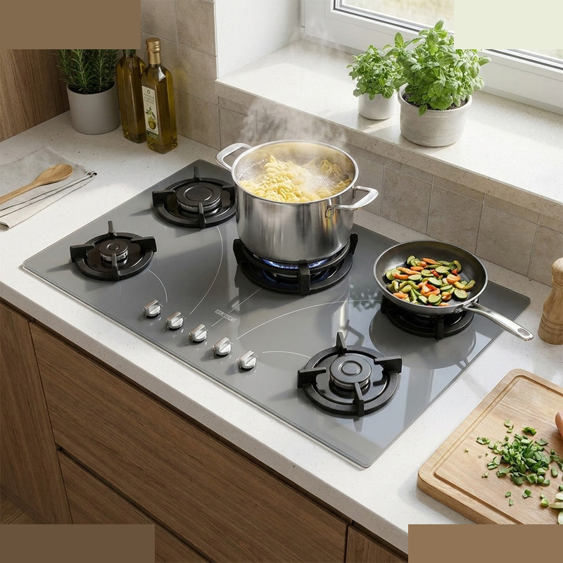 اجاق گاز صفحه ای پنج شعله استیل البرز مدل 5958i اجاق گاز صفحه ای پنج شعله استیل البرز مدل 5958i