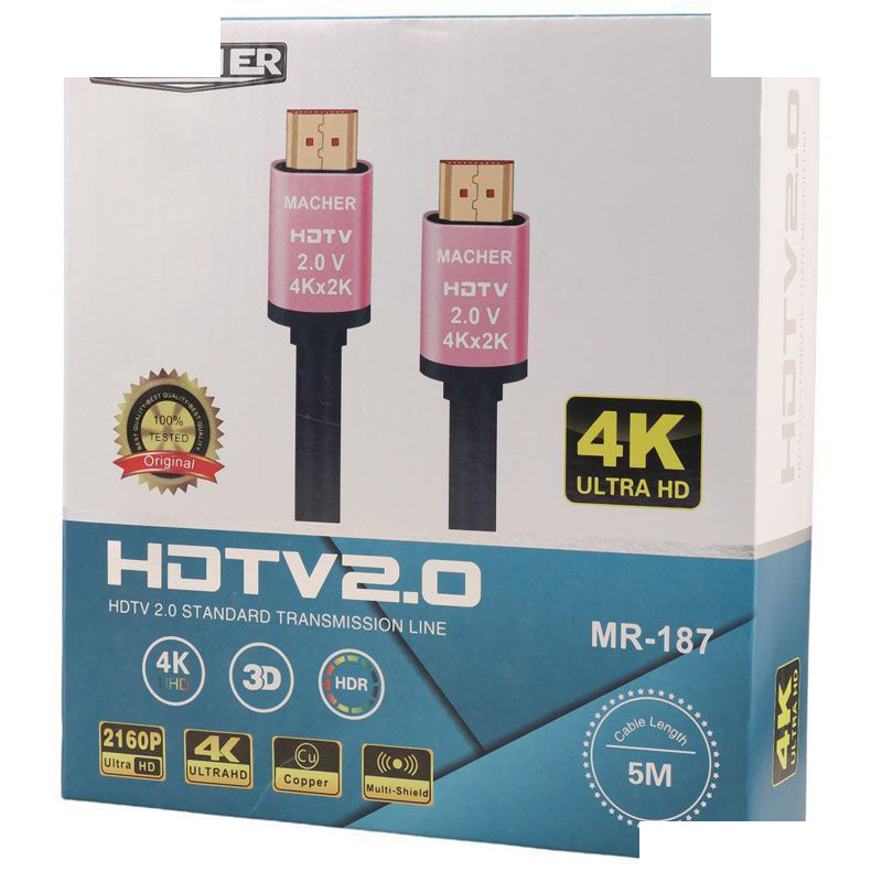 کابل HDMI مچر کد 4K مدل MR-187 طول 5 متر کابل HDMI مچر کد 4K مدل MR-187 طول 5 متر