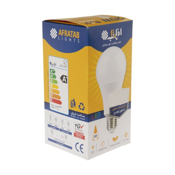 لامپ ال ای دی 25 وات افراتاب مدل AF-A95-25W پایه E27 لامپ ال ای دی 25 وات افراتاب مدل AF-A95-25W پایه E27