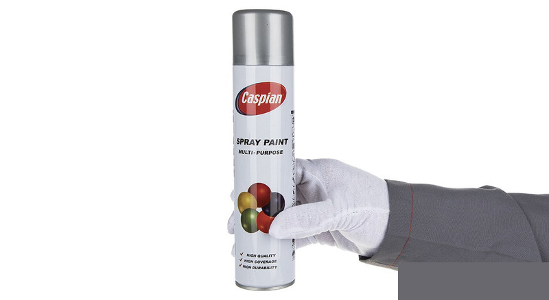 اسپری رنگ نقره ای روشن کاسپین وزن 295 گرم اسپری رنگ نقره ای روشن کاسپین وزن 295 گرم