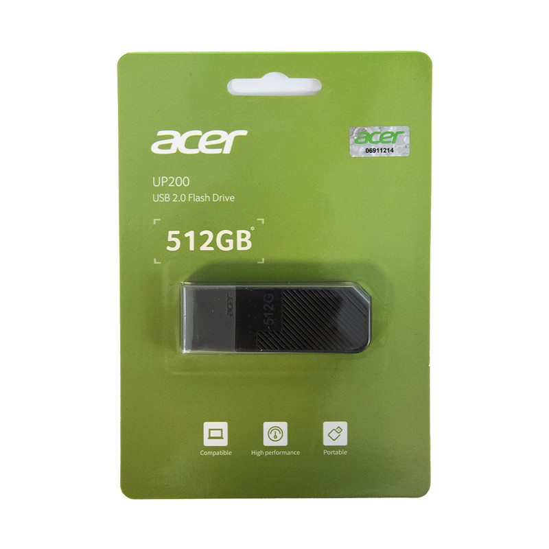 فلش مموری ایسر مدل UP200 ظرفیت 512 گیگابایت با رابط USB 2.0 فلش مموری ایسر مدل UP200 ظرفیت 512 گیگابایت با رابط USB 2.0
