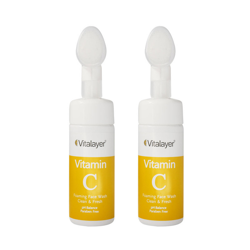 فوم شستشو صورت ویتالیر مدل VITAMIN C حجم 150 میلی لیتر مجموعه 2 عددی فوم شستشو صورت ویتالیر مدل VITAMIN C حجم 150 میلی لیتر مجموعه 2 عددی
