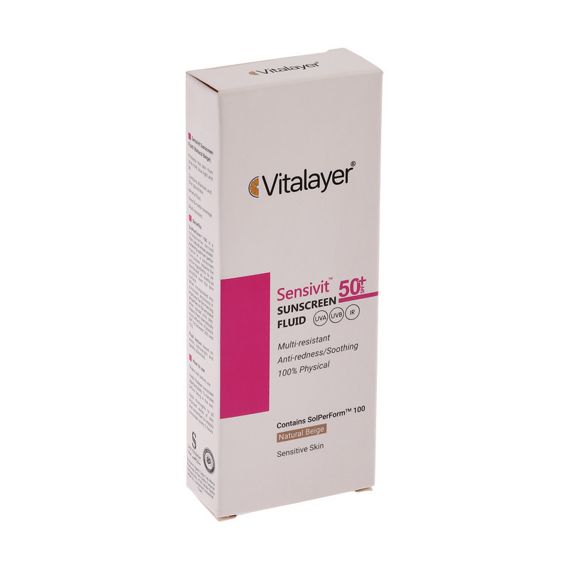 فلوئید ضد آفتاب رنگی ویتالیر spf50 مدل Sensivit مناسب انواع پوست حجم 50 میلی لیتر فلوئید ضد آفتاب رنگی ویتالیر spf50 مدل Sensivit مناسب انواع پوست حجم 50 میلی لیتر