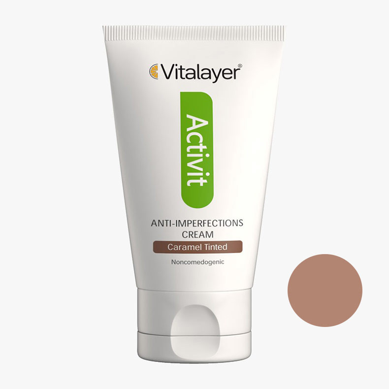 کرم ضد جوش ویتالیر سری Activit مدل Caramel Tinted حجم 40 میلی لیتر کرم ضد جوش ویتالیر سری Activit مدل Caramel Tinted حجم 40 میلی لیتر