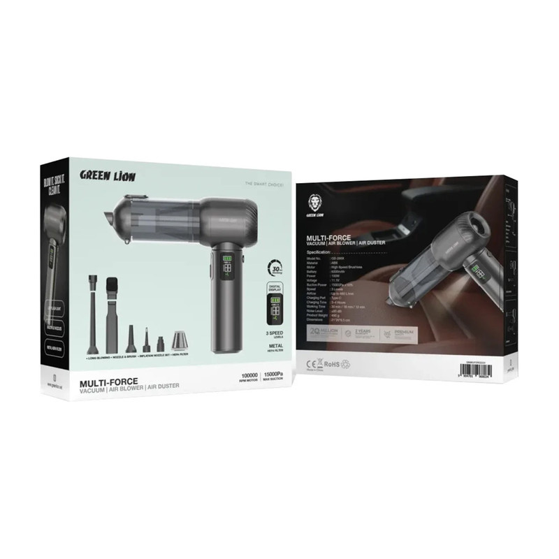 جاروشارژی و دمنده خودرو گرین لاین مدل Multi-Force جاروشارژی و دمنده خودرو گرین لاین مدل Multi-Force