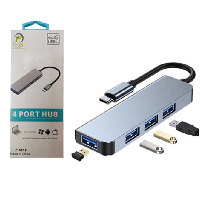 هاب 4 پورت USB 3.0 پی نت مدل T-3612 هاب 4 پورت USB 3.0 پی نت مدل T-3612