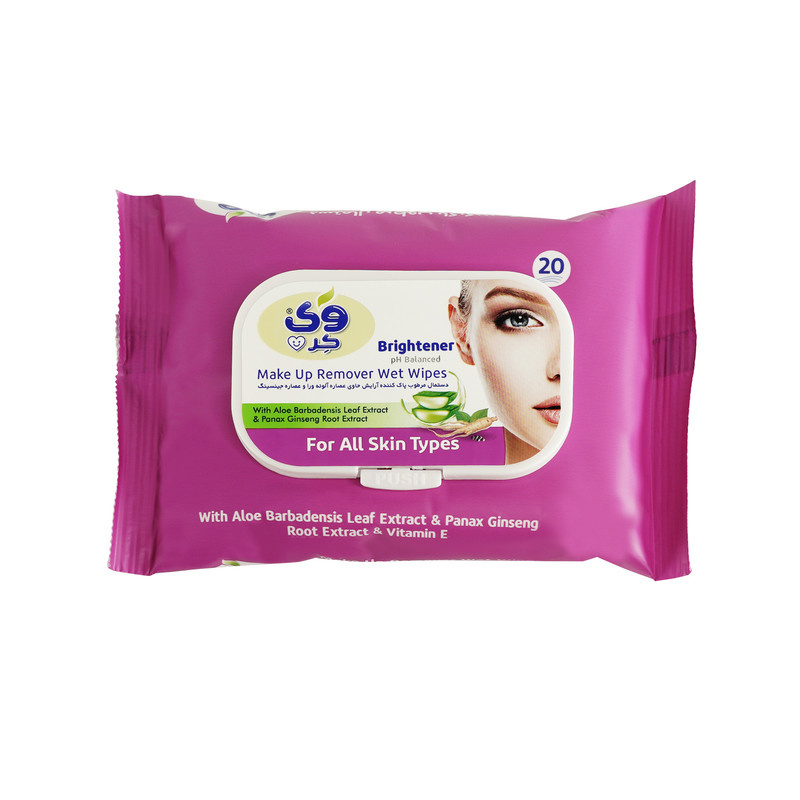 دستمال مرطوب وی کر مدل Ginseng-Aloe Vera سه بسته 20 عددی دستمال مرطوب وی کر مدل Ginseng-Aloe Vera سه بسته 20 عددی