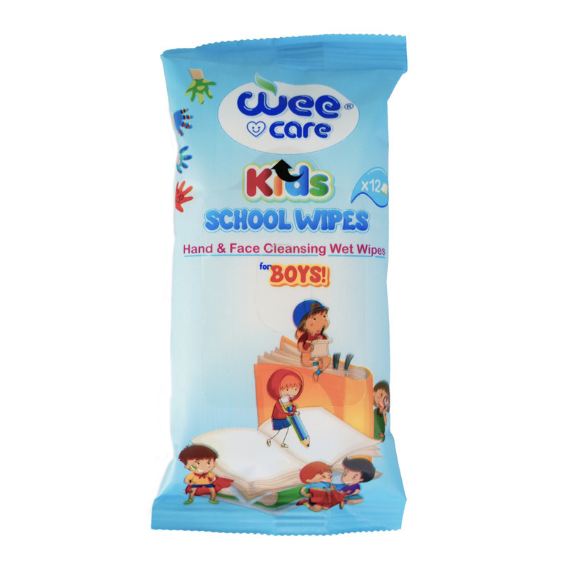 دستمال مرطوب کودک وی کر مدل جیبی Kids Wipes school boys دو بسته 12 عددی دستمال مرطوب کودک وی کر مدل جیبی Kids Wipes school boys دو بسته 12 عددی