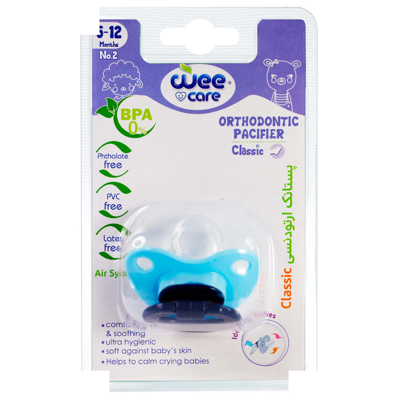 پستانک ارتودنسی وی کر مدل دسته دار کلاسیک مات سایز 6-12 ماه کد p119 پستانک ارتودنسی وی کر مدل دسته دار کلاسیک مات سایز 6-12 ماه کد p119