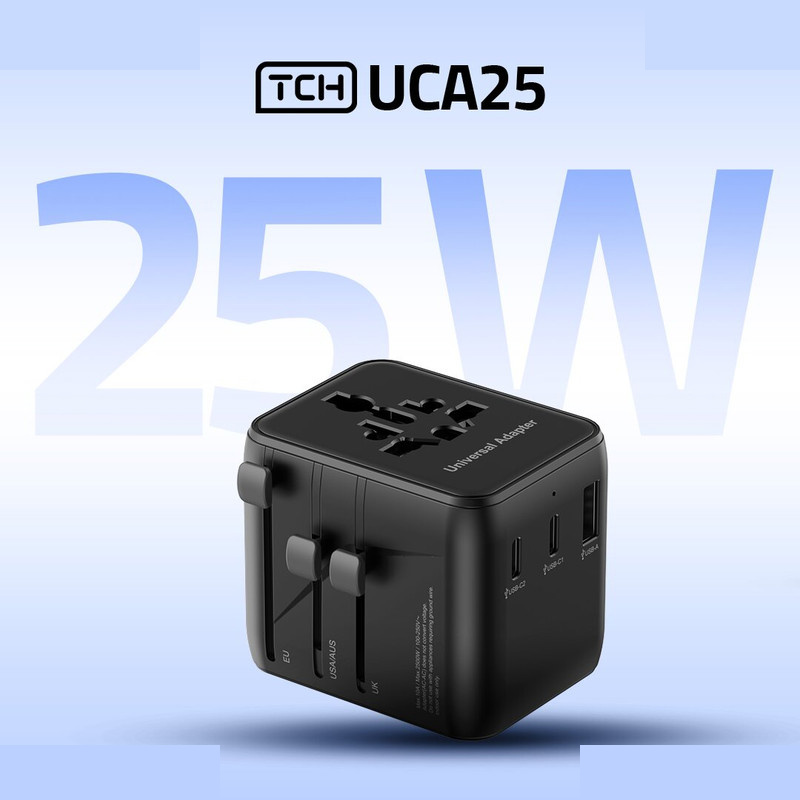 شارژر دیواری 25 وات 3 پورت تی سی اچ مدل UCA25 شارژر دیواری 25 وات 3 پورت تی سی اچ مدل UCA25