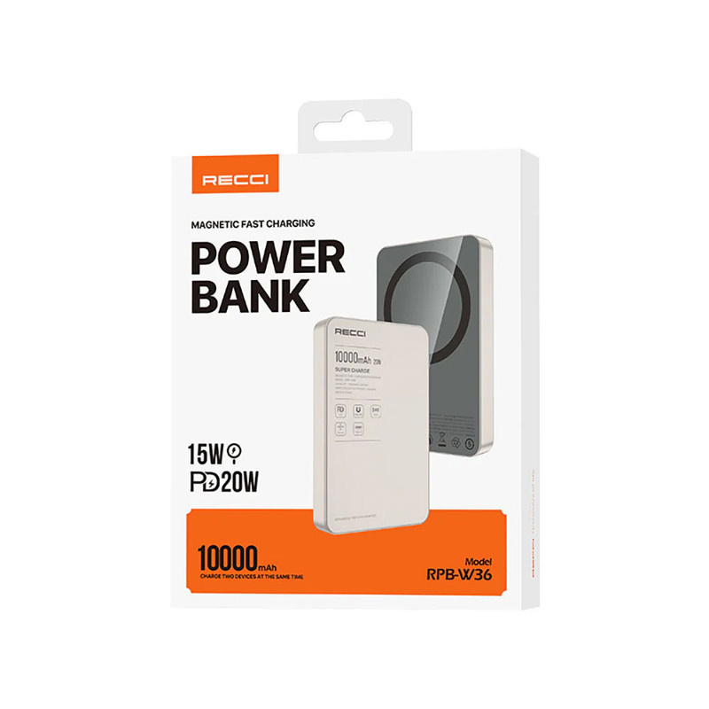 پاوربانک 20 وات رسی مدل RPB-W36 ظرفیت 10000 میلیآمپرساعت پاوربانک 20 وات رسی مدل RPB-W36 ظرفیت 10000 میلیآمپرساعت
