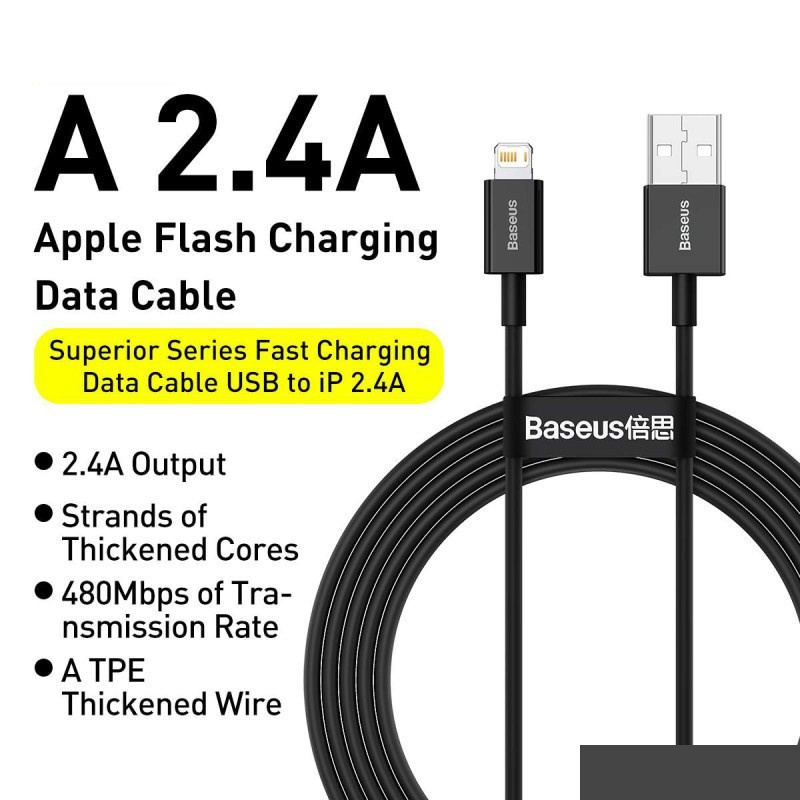کابل تبدیل USB به لایتنینگ بیسوس مدل CALYS-A01 طول 1 متر کابل تبدیل USB به لایتنینگ بیسوس مدل CALYS-A01 طول 1 متر