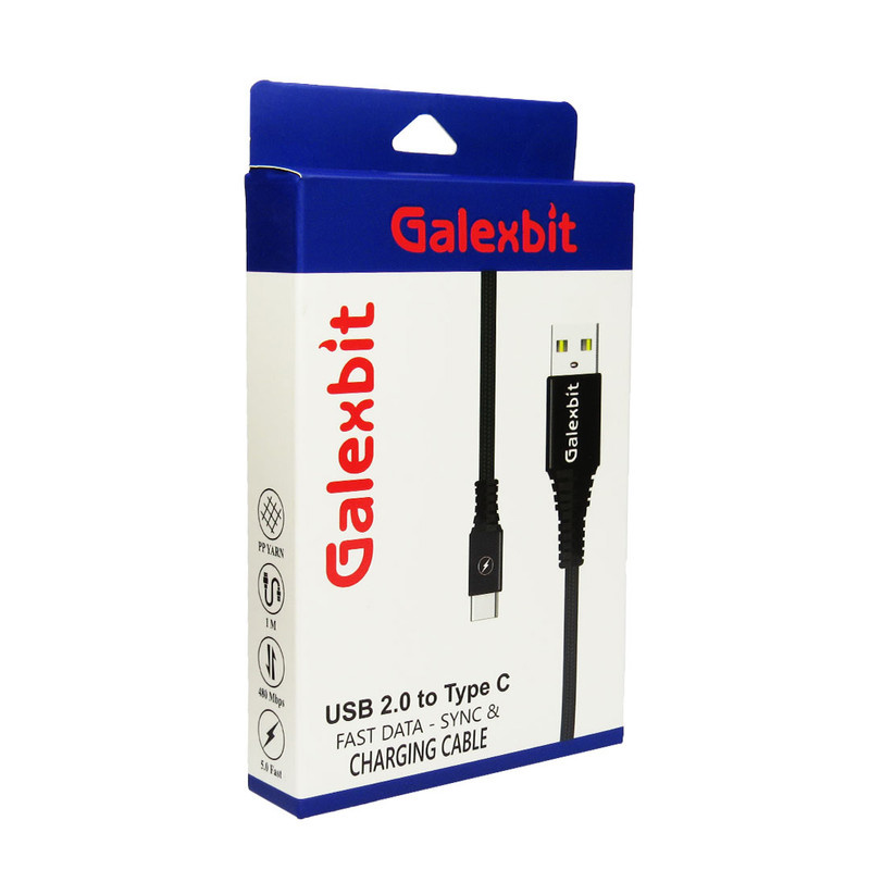 کابل تبدیل USB به USB-C گلکسبیت مدل کنفی طول 1 متر کابل تبدیل USB به USB-C گلکسبیت مدل کنفی طول 1 متر