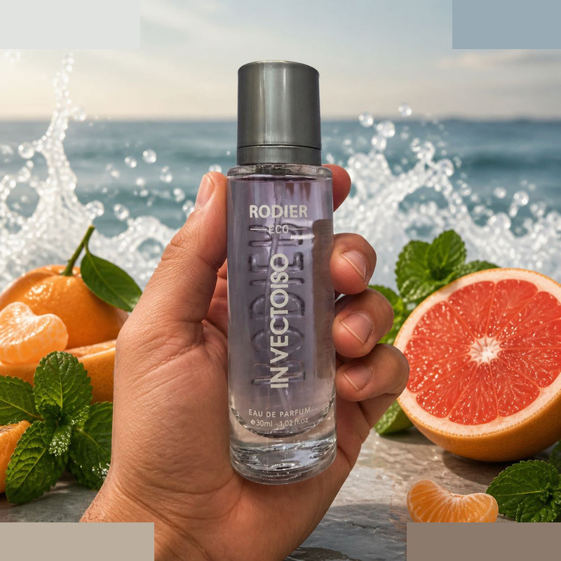 عطر جیبی مردانه رودیر مدل Invectoiso با رایحه خنک و دریایی