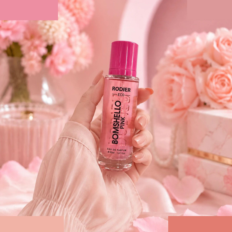 عطر جیبی زنانه رودیر مدل Bomshello Pink با رایحه خنک عطر جیبی زنانه رودیر مدل Bomshello Pink با رایحه خنک