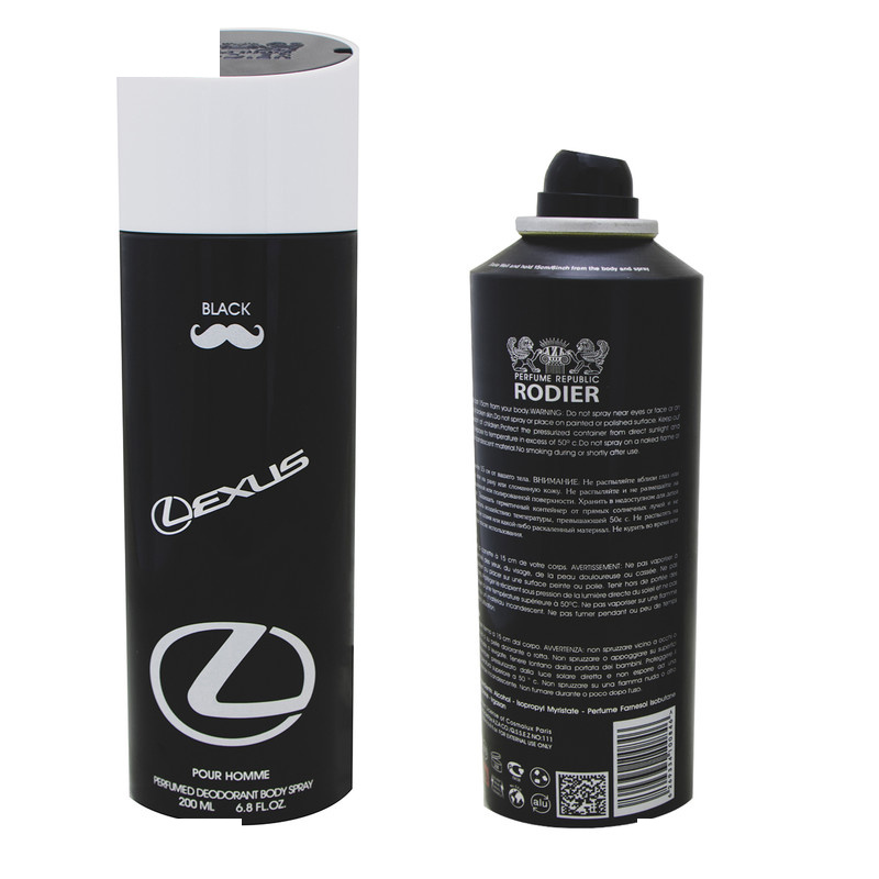 اسپری بدن مردانه رودیر مدل LEXUS BLACK اسپری بدن مردانه رودیر مدل LEXUS BLACK