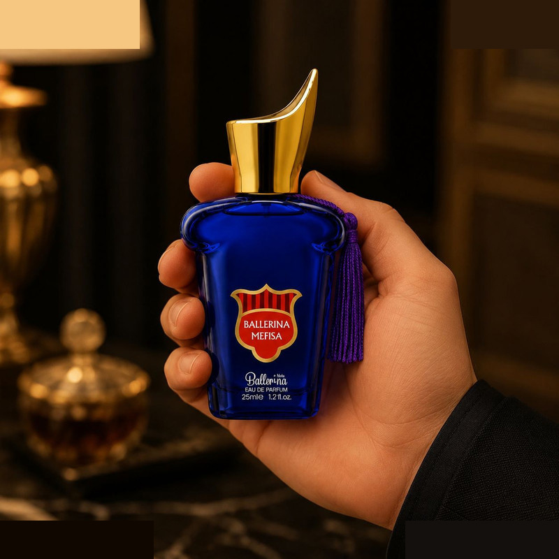 عطر جیبی مردانه بالرینا مدل Mefisa با رایحه تند و مرکباتی عطر جیبی مردانه بالرینا مدل Mefisa با رایحه تند و مرکباتی
