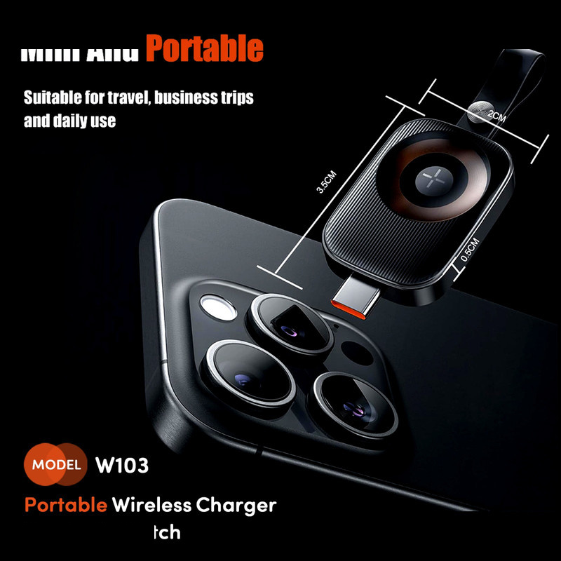 شارژر پرتابل ساعت هوشمند کربی مدل W103 مناسب برای Apple Watch شارژر پرتابل ساعت هوشمند کربی مدل W103 مناسب برای Apple Watch